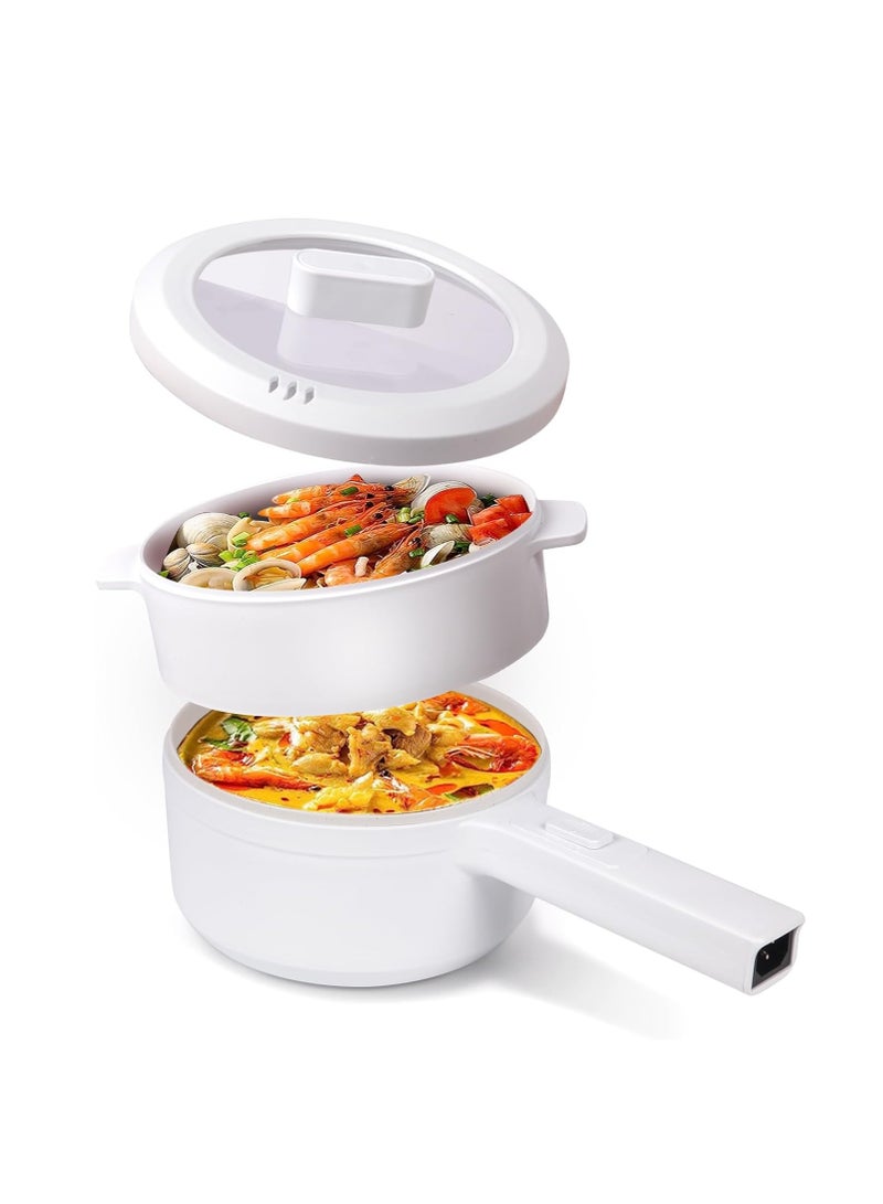 Portable Multi-function Student Colorful Mini Noodle Cooker pan Stainless Steel Electric Cooking Pot with long handle