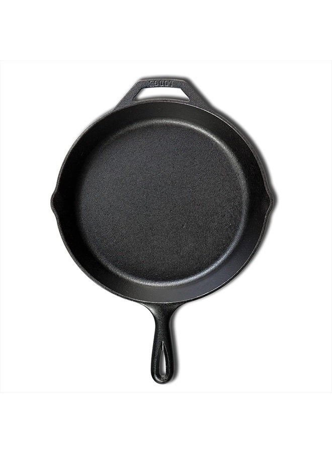 10.25 Inch Cast Iron Pre-Seasoned Skillet – Signature Teardrop Handle - Use in the Oven, on the Stove, on the Grill, or Over a Campfire, Black