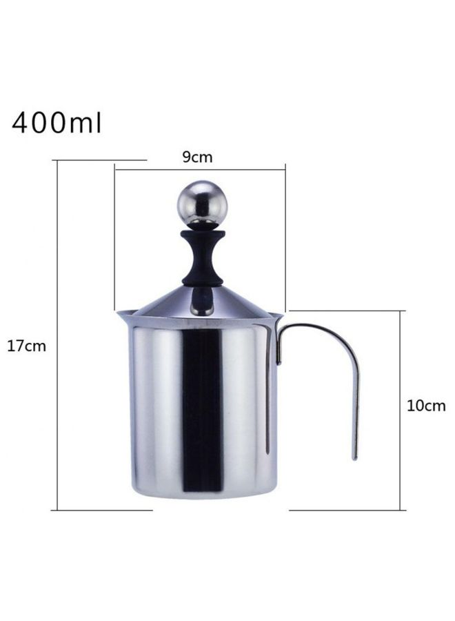Manual Milk Frother Silver 8 x 7 x 6 centimeter Silver 8 x 7 x 6cm
