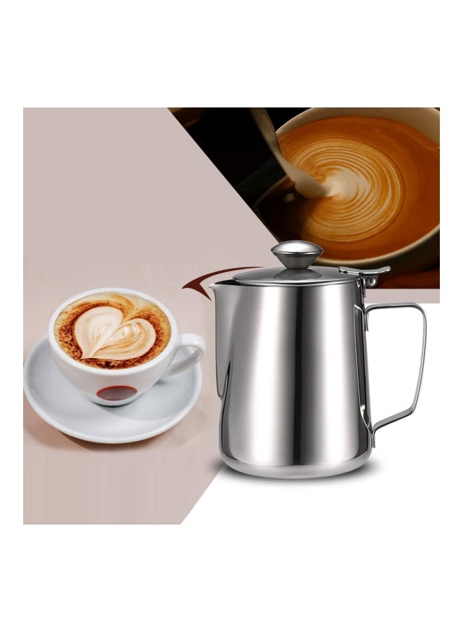 Stainless Steel Milk Container With Lid Silver 16.5cm