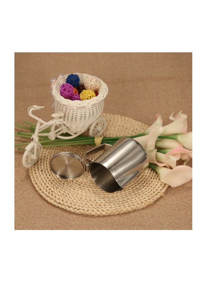 Stainless Steel Milk Container With Lid Silver 16.5cm