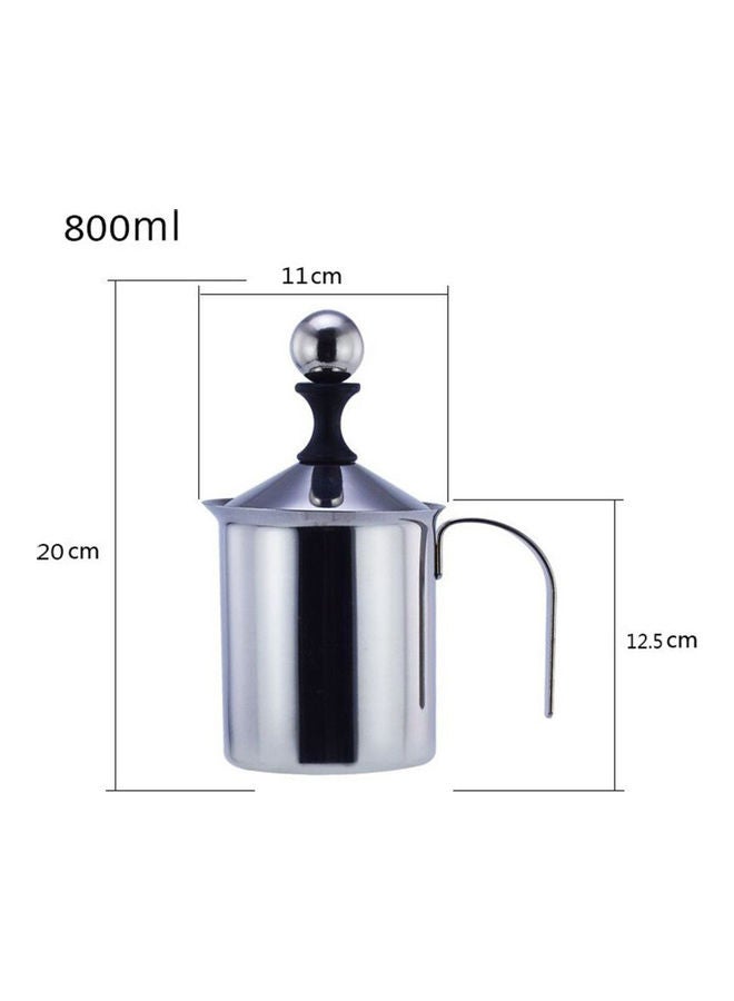 Stainless Steel Milk Frothing Pitcher 800ML Silver