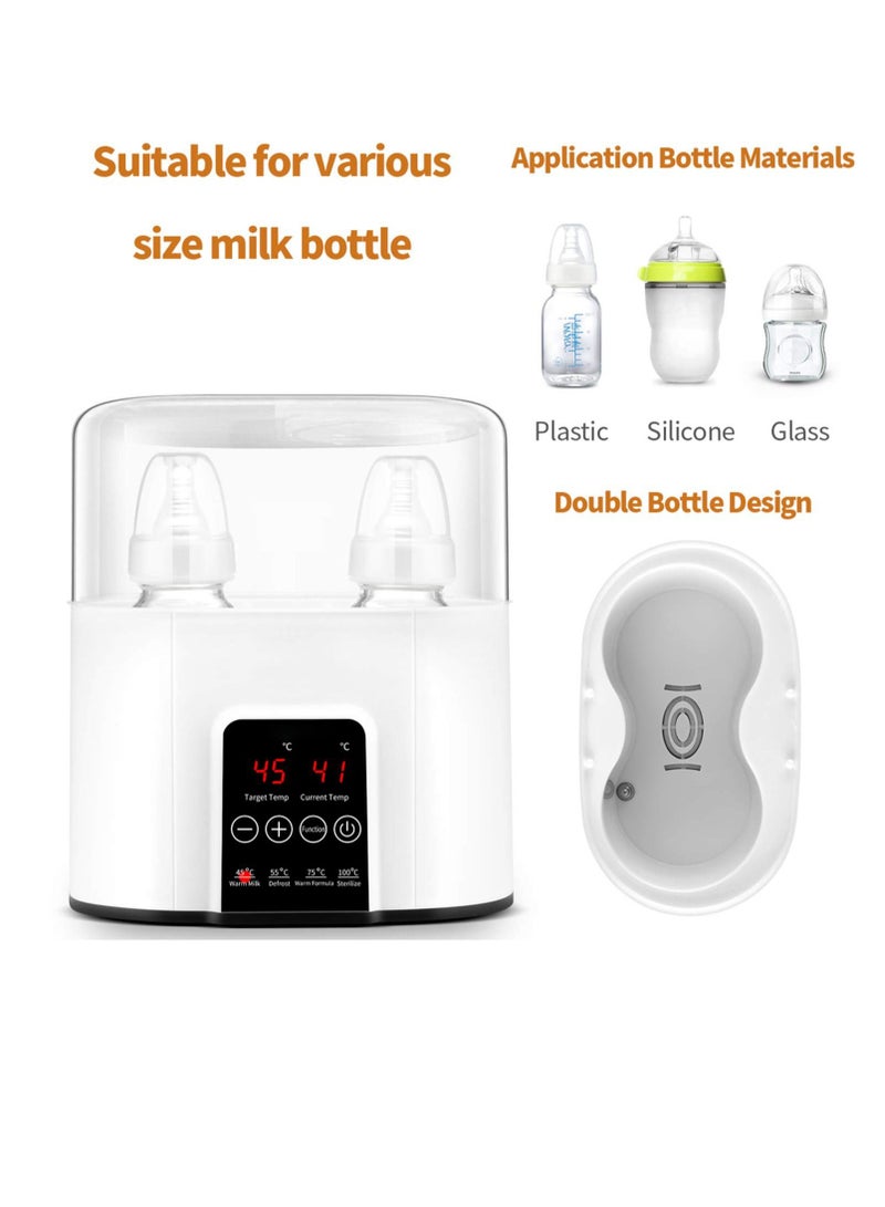 Baby Bottle Warmer Sterilizer, Portable Fast Milk Warmer with Timer, BPA-Free Food Heater Defrost, Smart Temp Control