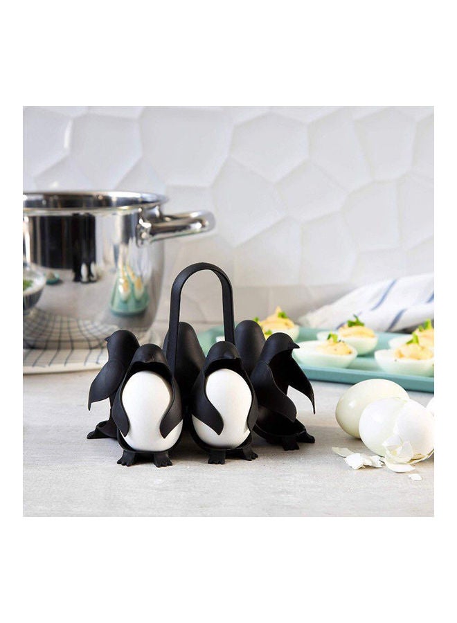 Penguin Shaped Egg Cooker Black 15x12.5x13cm