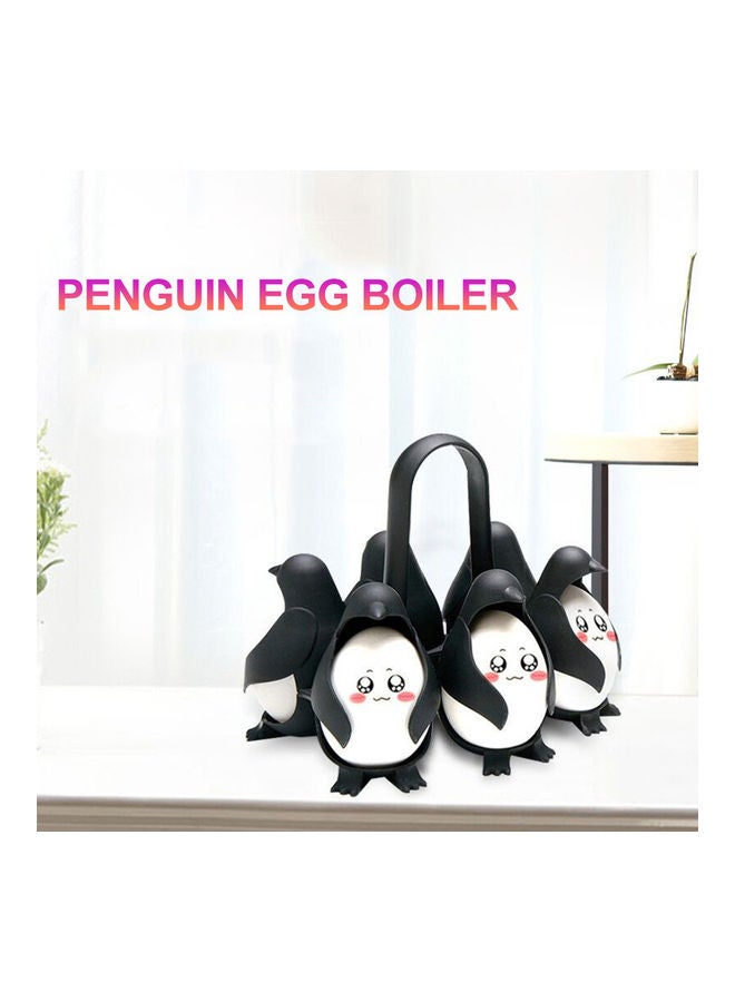 Penguin Shaped Egg Cooker Black 15x12.5x13cm