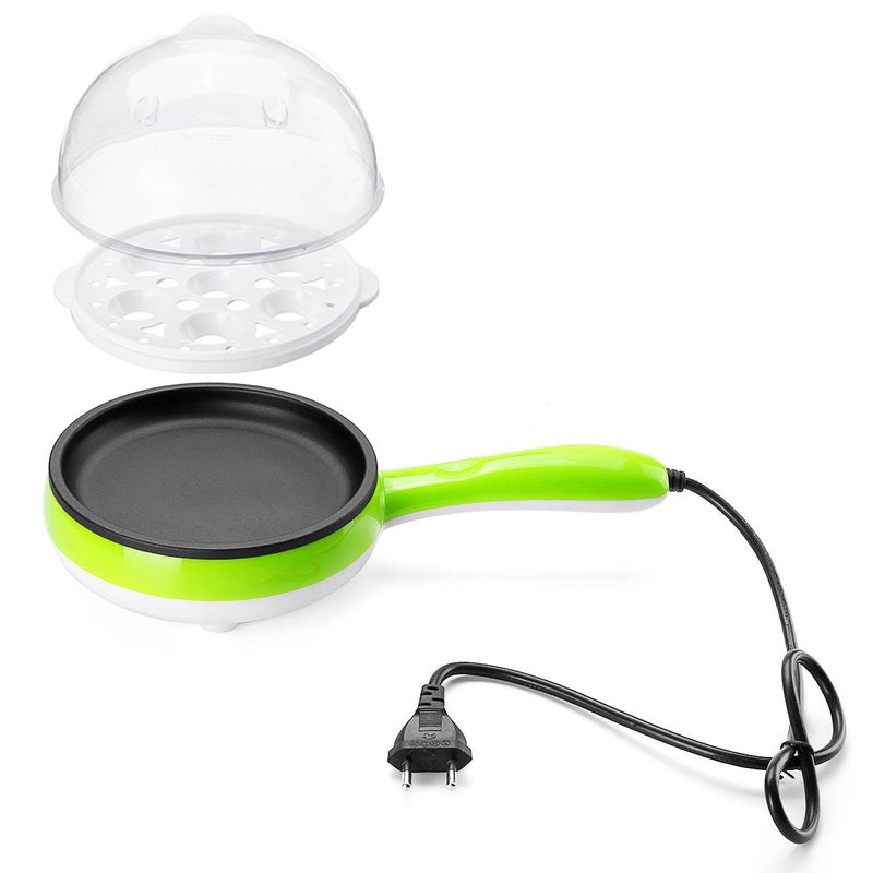Steam Egg Boiler With Frying Pan Green/White 524grams