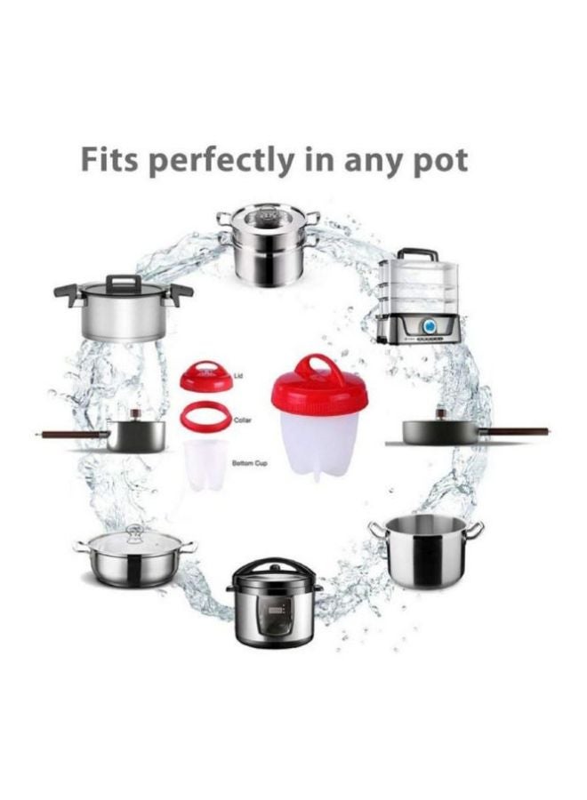 6-Piece Egg Boiler Mould Set Red