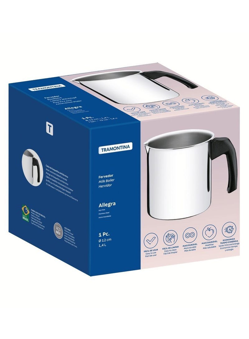 Since 1911,Made in Brazil- Allegra 12cm 1.4L Stainless Steel Multipurpose Boiler with Bakelite Handle