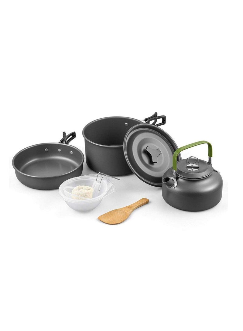 9Pcs Cookware Set Outdoor Camping Cooking Kit Portable Nonstick Lightweight Pans Cook Set with Bag