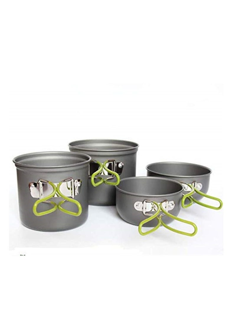 Convenient Type Camping Cookware Utensils Outdoor Pot Set Hiking Picnic Backpacking Camping Tableware Pot 1-2persons