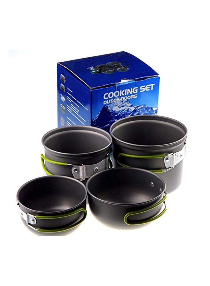 Convenient Type Camping Cookware Utensils Outdoor Pot Set Hiking Picnic Backpacking Camping Tableware Pot 1-2persons