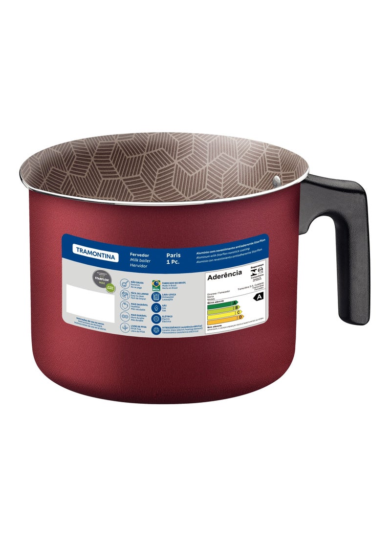 Since 1911, Paris 1.9L Red Aluminum Multipurpose Boiler with Interior and Exterior Starflon Max Red PFOA Free Nonstick Coating
