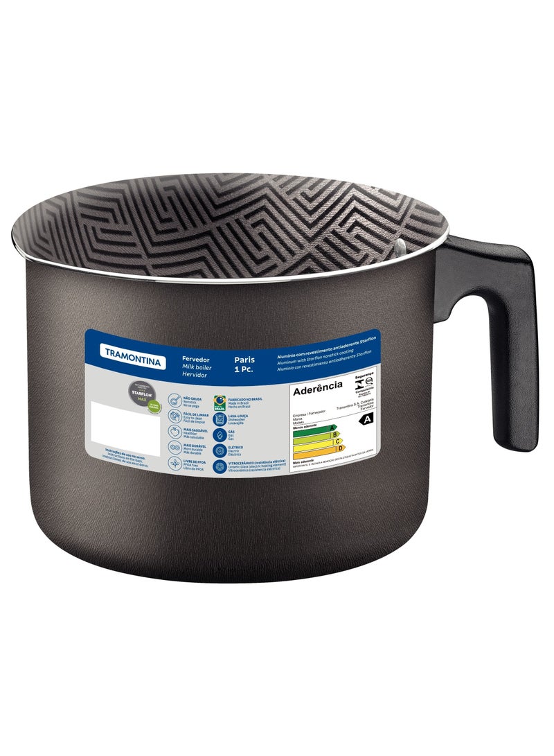 Since 1911,Made in Brazil- Paris Texture 16cm 2.7L Graphite Aluminum Multipurpose Boiler with Interior and Exterior Starflon Max Lead PFOA Free Nonstick Coating