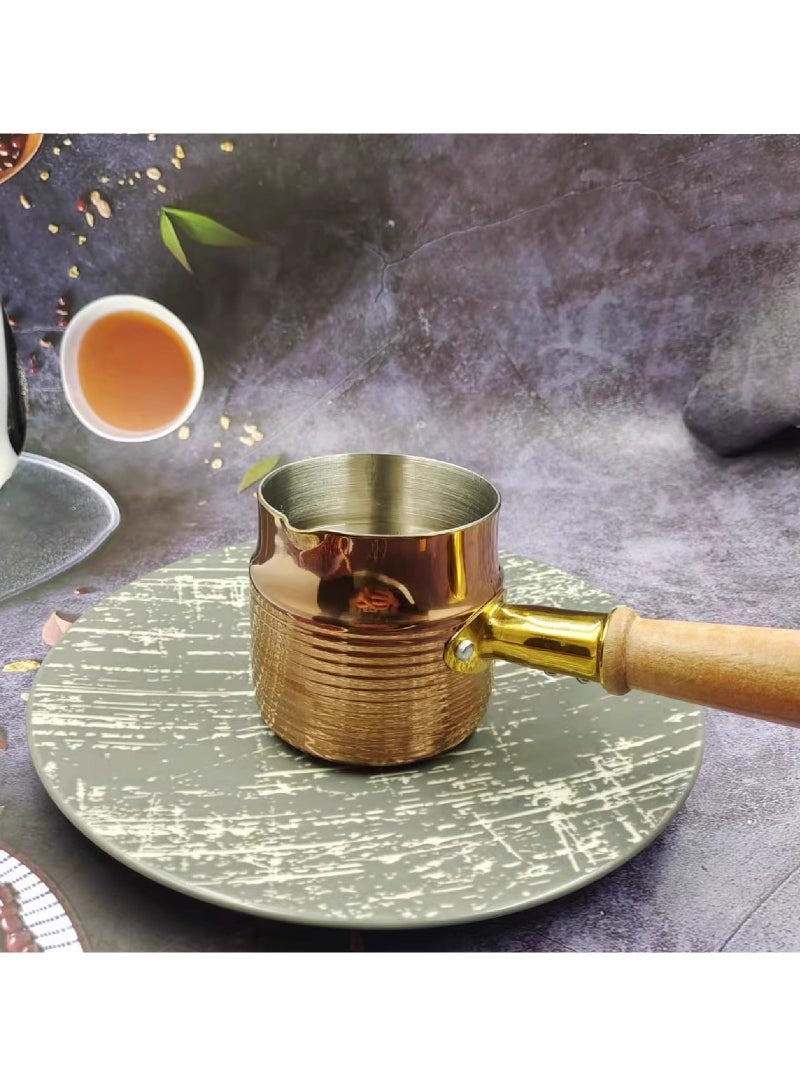 Small Sauce Pan, 13.5 Oz Stainless Steel Saucepan Butter Warmer - Small Melting Pot for Milk, Coffee, Tea, Soup - Stovetop & Dishwasher Safe