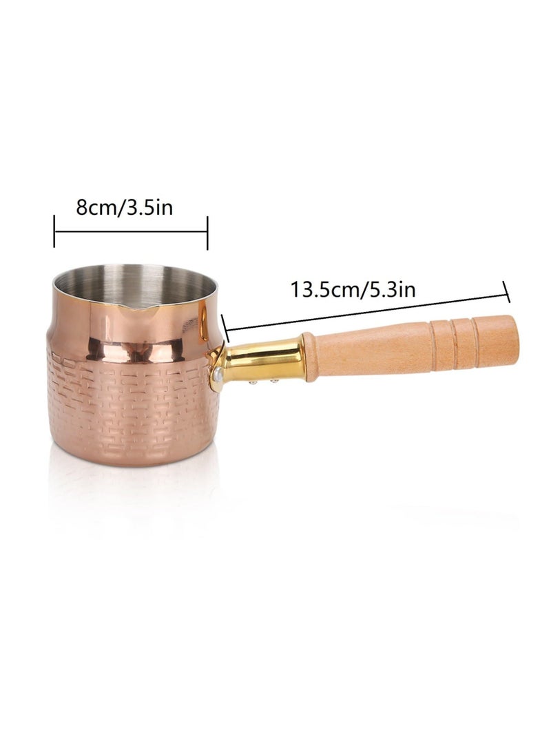 Small Sauce Pan, 13.5 Oz Stainless Steel Saucepan Butter Warmer - Small Melting Pot for Milk, Coffee, Tea, Soup - Stovetop & Dishwasher Safe