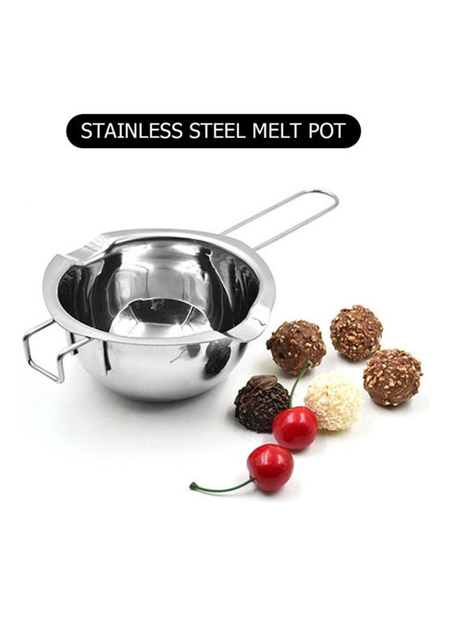 400mL Chocolate Melting Bowl Butter Milk Tool Baking Stainless Steel Chocolate Pot Milk Chocolate Cheese Sugar Saucepan Homemade Cosmetics Pot Furnace Heated Silver 27*7*13cm