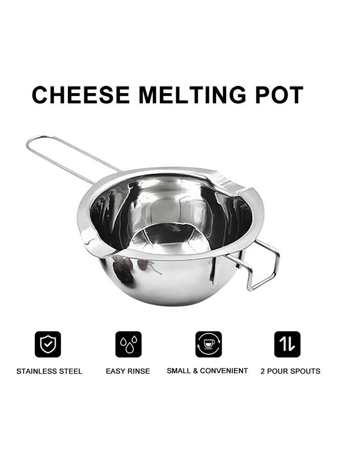 400mL Chocolate Melting Bowl Butter Milk Tool Baking Stainless Steel Chocolate Pot Milk Chocolate Cheese Sugar Saucepan Homemade Cosmetics Pot Furnace Heated Silver 27*7*13cm