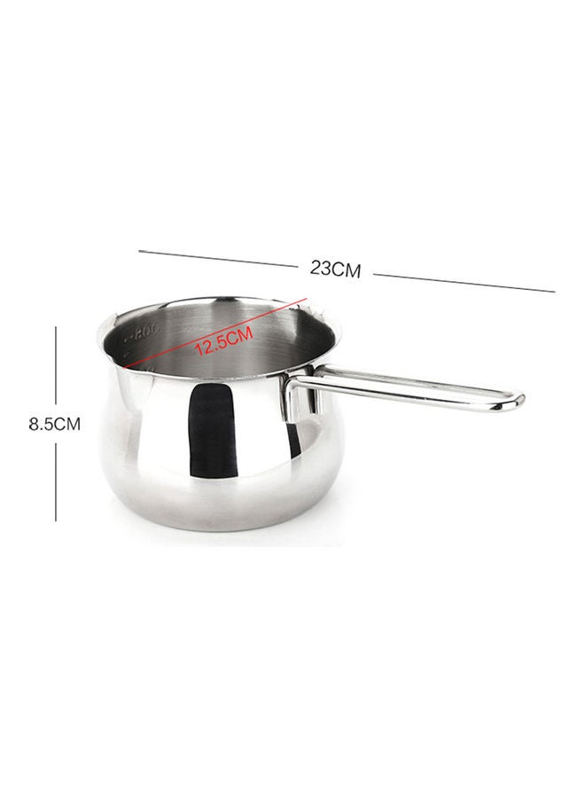 Creative Kitchen Baby Food Non-Stick Pan Milk Pot Butter Chocolate Melted Heating Pot Warmer Pan Silver 25*10*10cm