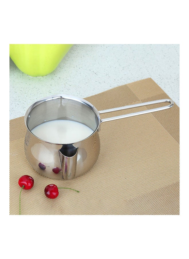 Creative Kitchen Baby Food Non-Stick Pan Milk Pot Butter Chocolate Melted Heating Pot Warmer Pan Silver 25*10*10cm