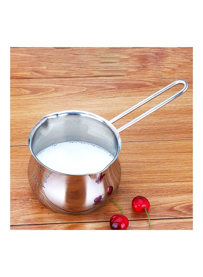 Creative Kitchen Baby Food Non-Stick Pan Milk Pot Butter Chocolate Melted Heating Pot Warmer Pan Silver 25*10*10cm