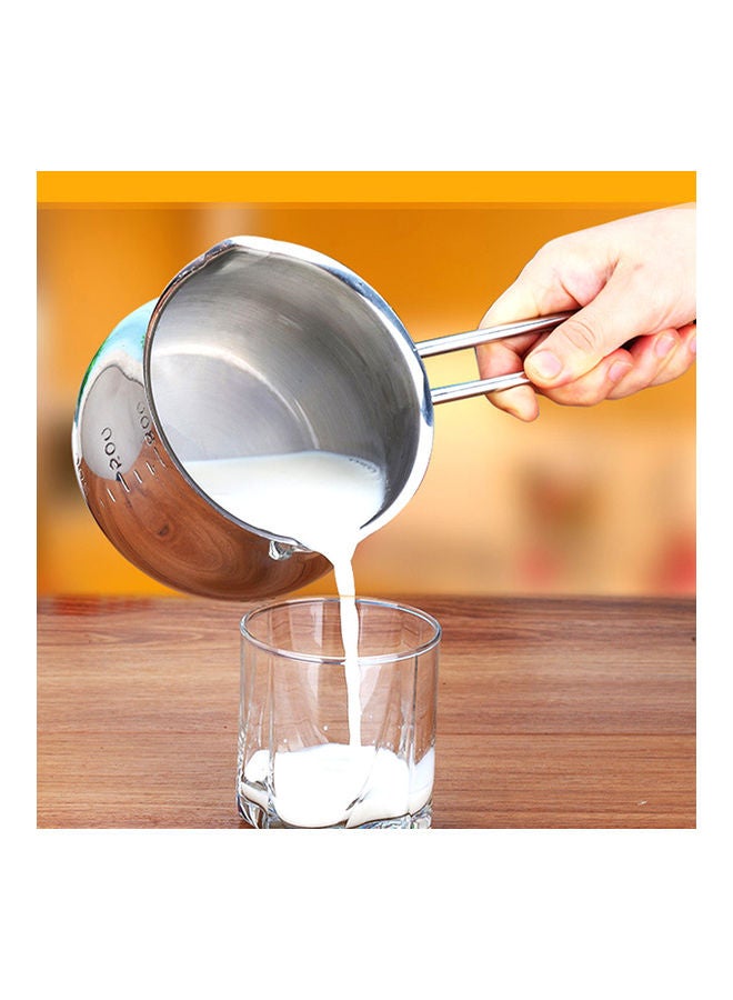 Creative Kitchen Baby Food Non-Stick Pan Milk Pot Butter Chocolate Melted Heating Pot Warmer Pan Silver 25*10*10cm