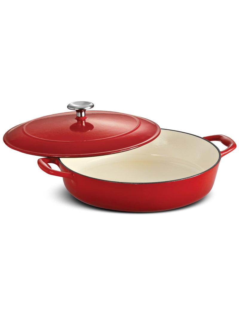 Series 1000 4 Qt Red Enameled Cast Iron Covered Braiser