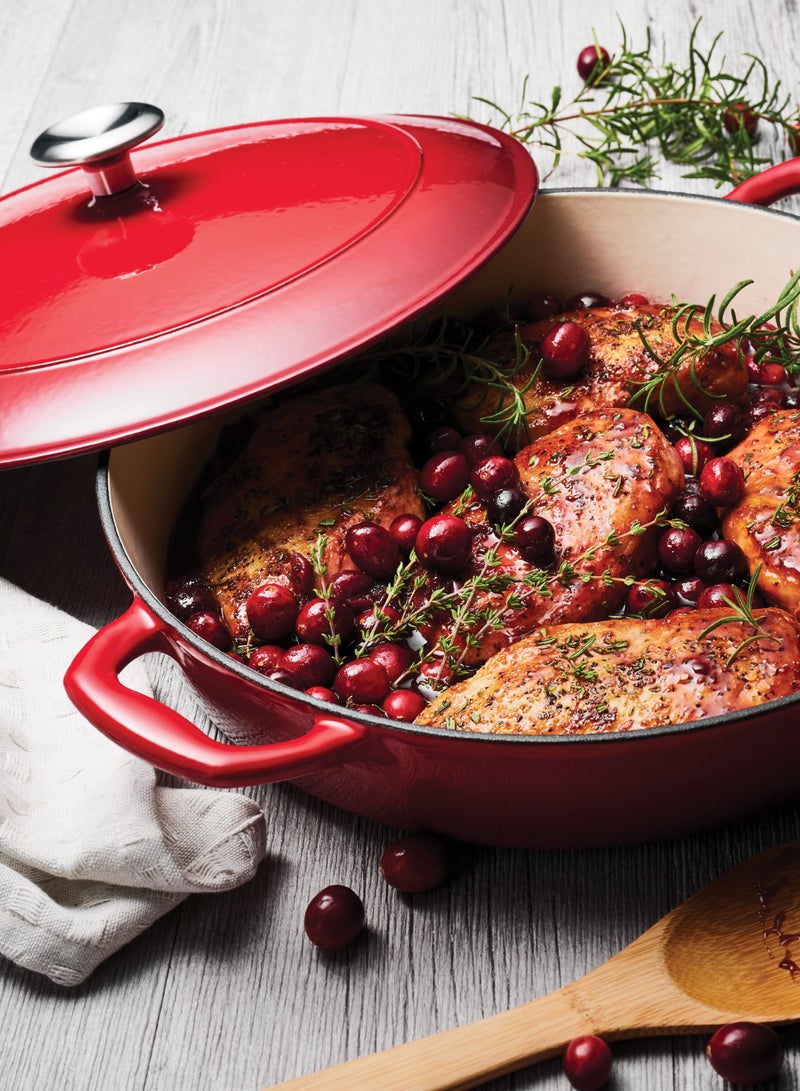 Series 1000 4 Qt Red Enameled Cast Iron Covered Braiser