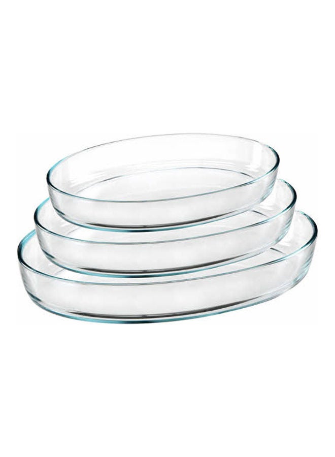 Oval Ovenware Set transparent 2 & 3.20 & 4.10Liters