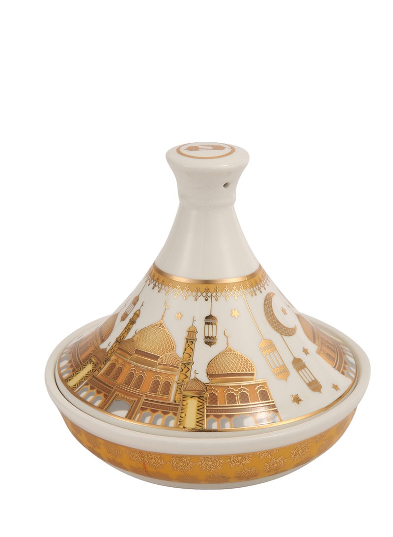 Liying Ramadan Theme Ceramic Tajine 15*16CM for dates platter ,sweets many more of food Display Holder Decor Ornament.