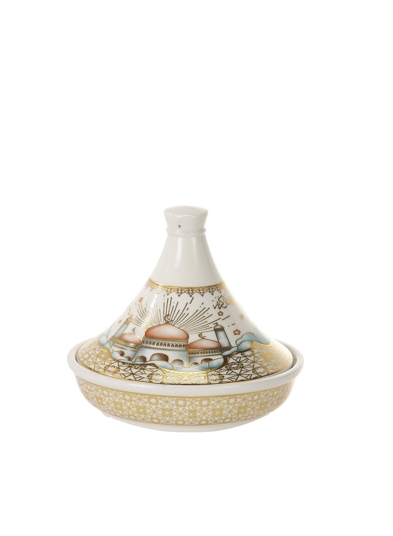 Liying Ramadan Theme Ceramic Tajine 15*16CM for dates platter ,sweets many more of food Display Holder Decor Ornament.