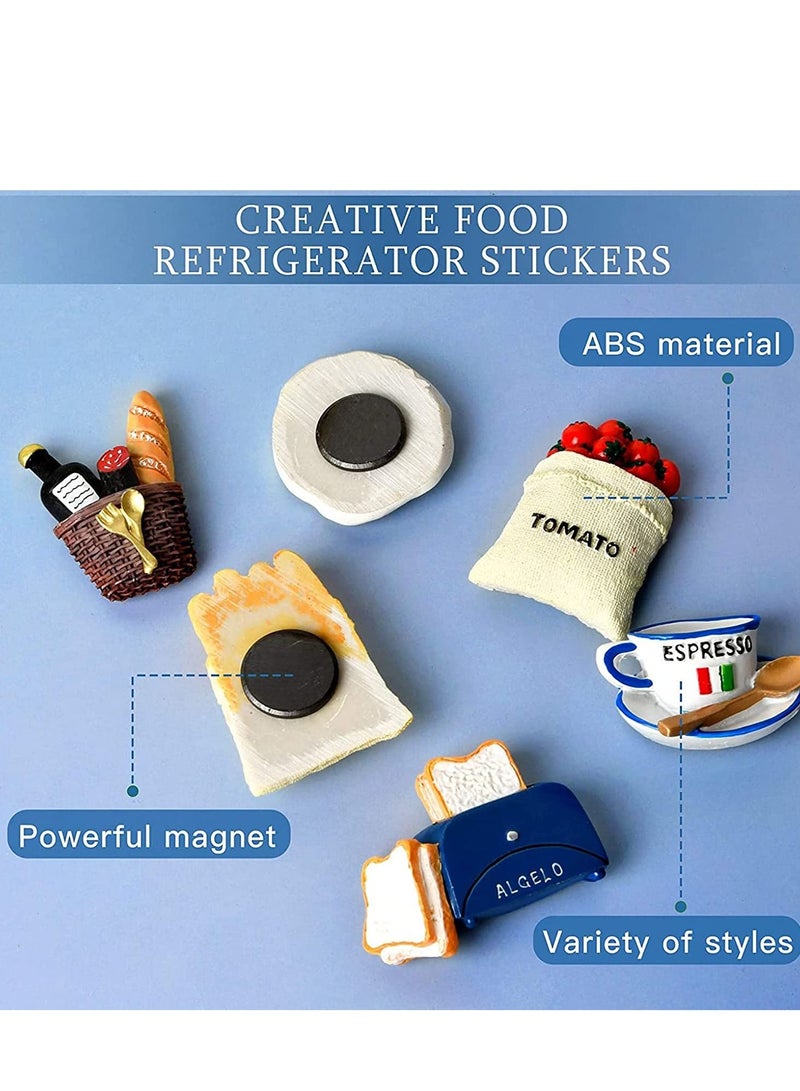 Food Fridge Magnets Cute, 3D Resin Refrigerator Magnets Creative Natural Food Shaped Magnets Fall Magnets for Refrigerator, Magnetic Whiteboard or Blackboard 6Pcs