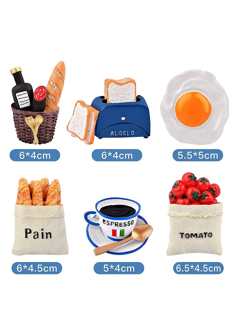 Food Fridge Magnets Cute, 3D Resin Refrigerator Magnets Creative Natural Food Shaped Magnets Fall Magnets for Refrigerator, Magnetic Whiteboard or Blackboard 6Pcs