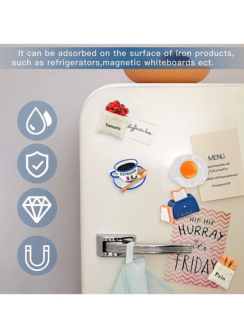 Food Fridge Magnets Cute, 3D Resin Refrigerator Magnets Creative Natural Food Shaped Magnets Fall Magnets for Refrigerator, Magnetic Whiteboard or Blackboard 6Pcs