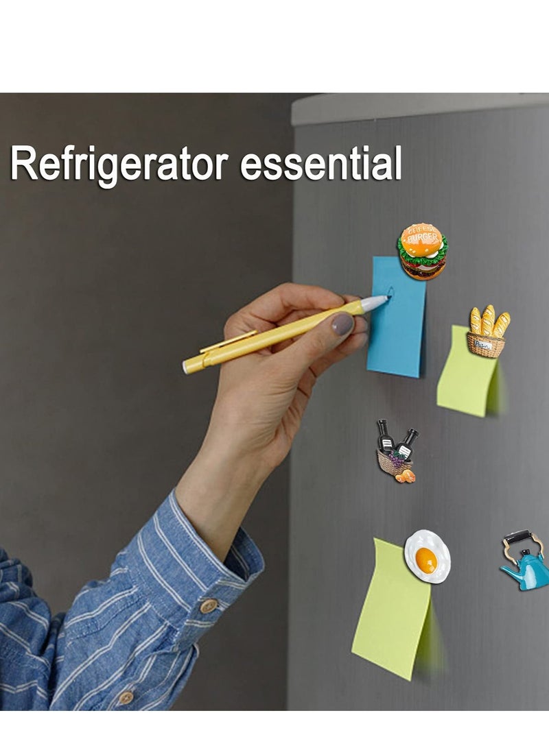 Refrigerator Magnets, Fun 3d Refrigerator Magnet Decoration Simulated Food Ornaments Message Stickers for Refrigerators, Whiteboards, Maps, Calendars, and Other Magnetic Items (5 Pieces)