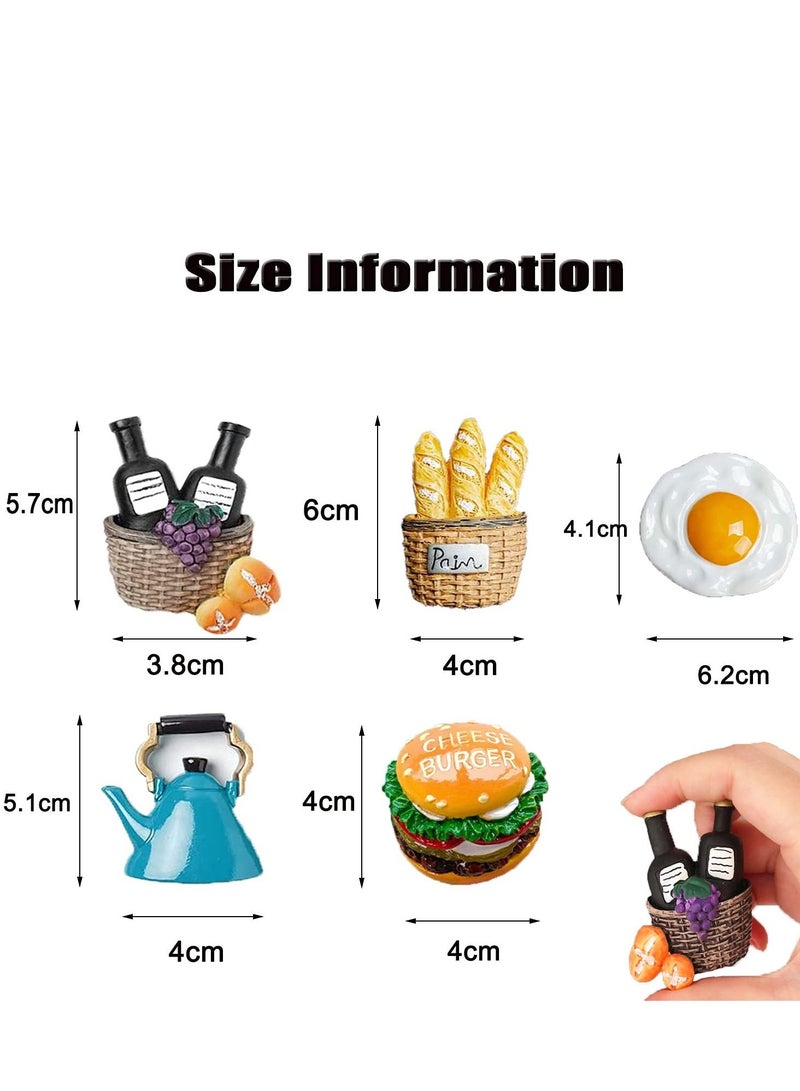 Refrigerator Magnets, Fun 3d Refrigerator Magnet Decoration Simulated Food Ornaments Message Stickers for Refrigerators, Whiteboards, Maps, Calendars, and Other Magnetic Items (5 Pieces)