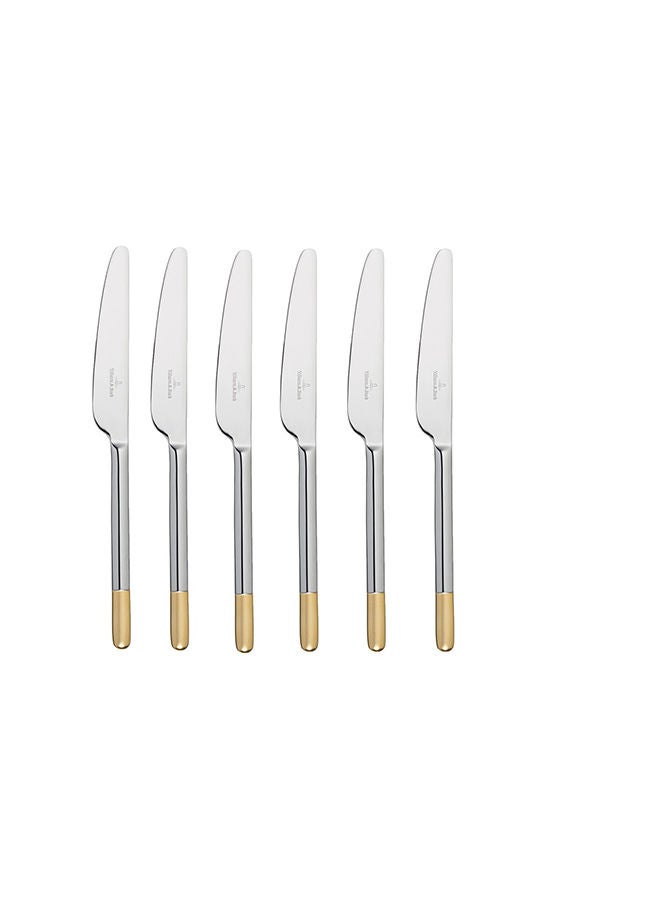 6-Pieces Ella Partgold Plated Dessert Knife