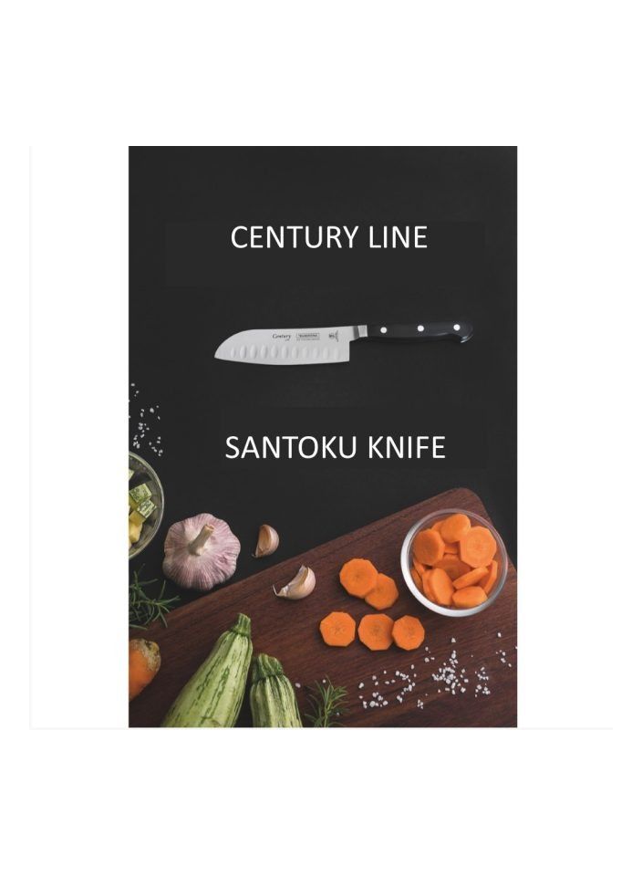 Since 1911,Made in Brazil- Century Santoku 7 inches High Carbon Stainless Steel Din 1.410 Blade 58 HRC