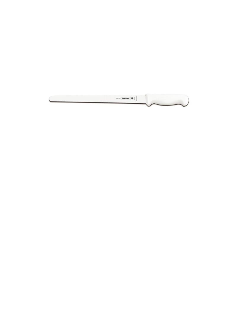Since 1911,Made in Brazil- Professional 16 Inches Plain Edge Slicer Knife for Cold Cuts with Stainless Steel Blade and White Polypropylene Handle with Antimicrobial Protection