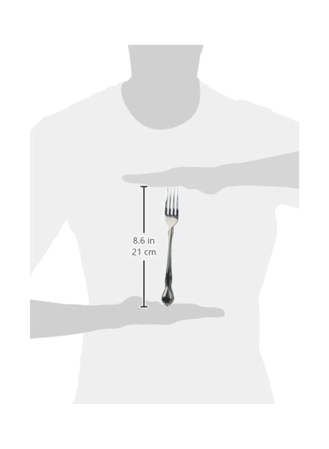 12-Piece Stainless Steel Table Fork Set Silver 5.5x0.88inch
