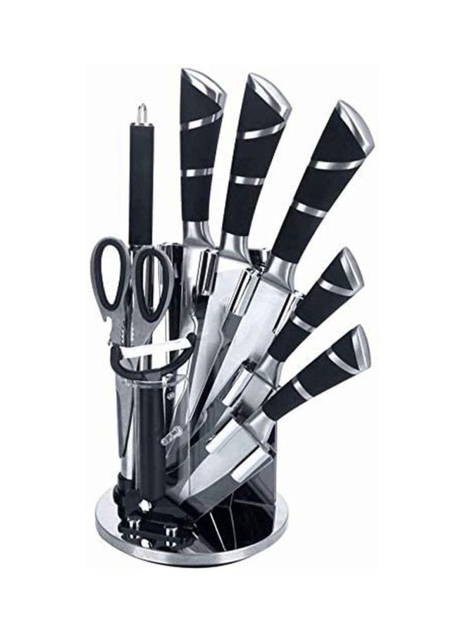 9-Piece Multi-Functional Knife Set Silver/Black