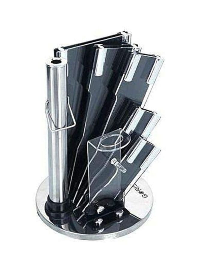 9-Piece Multi-Functional Knife Set Silver/Black