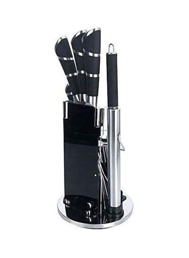 9-Piece Multi-Functional Knife Set Silver/Black