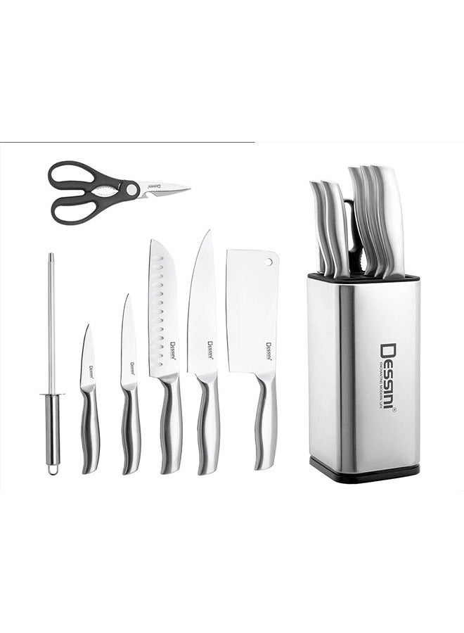 Dessini 9-Pieces kitchen knife Set With Stainless Steel Block
