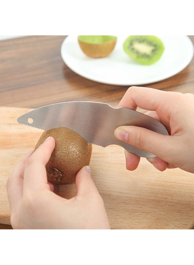 2-In-1 Kitchen Kiwi Fruit Knife Silver