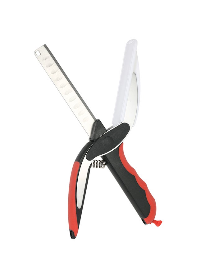 2-In-1 Knife And Cutting Board Scissor Red/Black/Silver