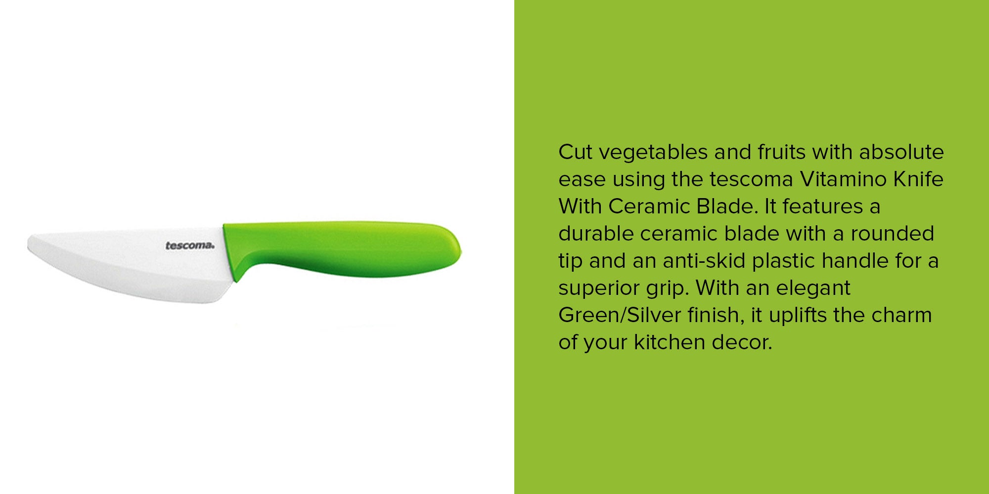 Vegetable Cutting Knife Green/Silver 20 x 9centimeter