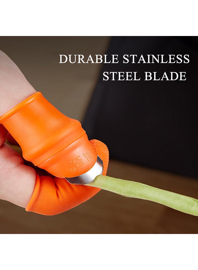 Pick Beans Thumb Blade With Finger Glove Orange 6 x 3cm