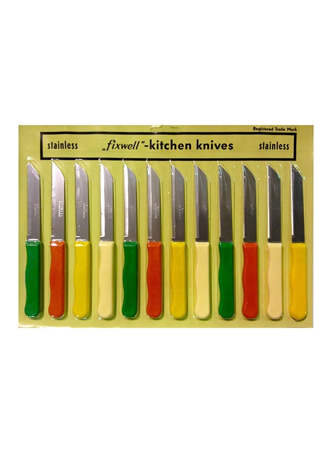 12-Piece German Fruit Knife Set Multicolour 18centimeter