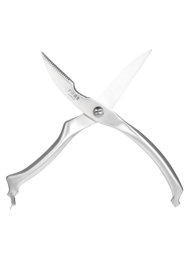 Stainless Steel Solid Poultry Chicken Bone Scissors With Safety Lock Silver