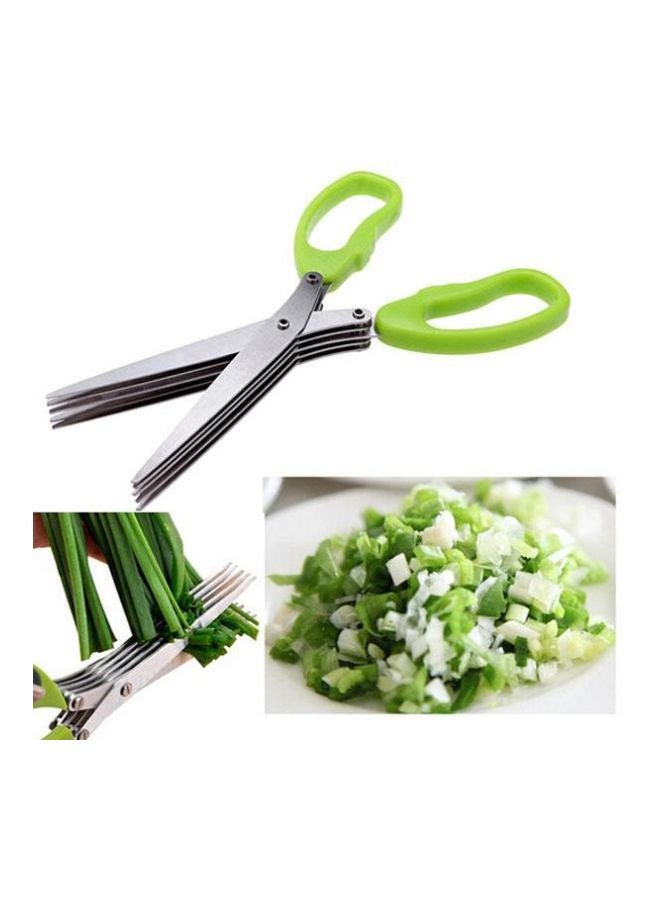 Multi-Functional Five Layered Scissor Silver/Green